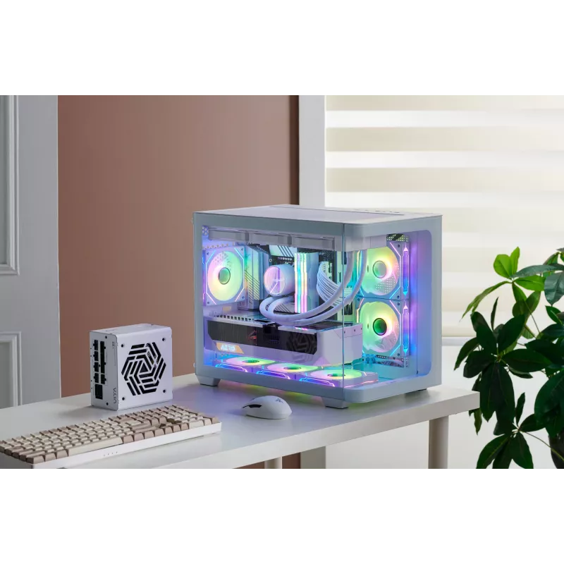 FSP S380-WA Gehäuse Mini Tower mITX, mATX Weiß ARGB