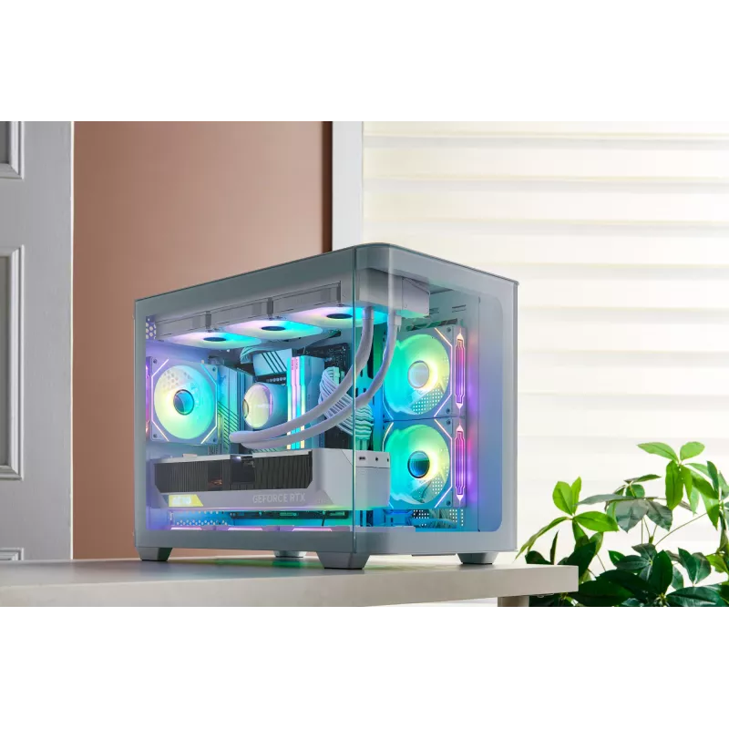 FSP S380-WA Gehäuse Mini Tower mITX, mATX Weiß ARGB