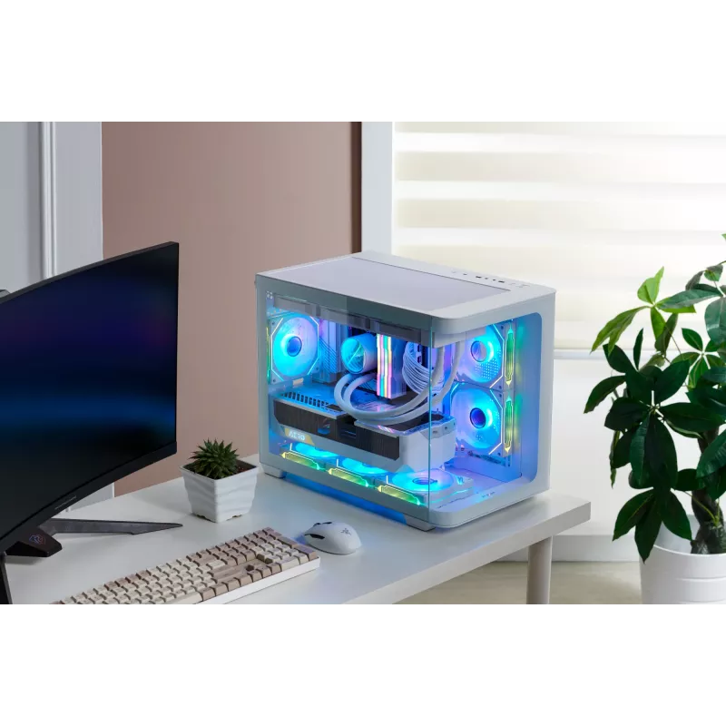 FSP S380-WA Gehäuse Mini Tower mITX, mATX Weiß ARGB