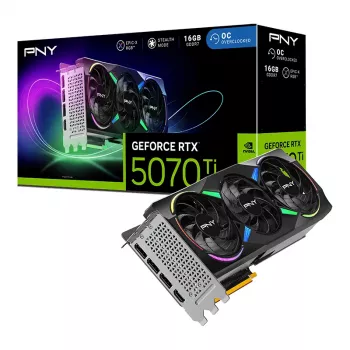 PNY GeForce RTX 5070 Ti 16GB ARGB Overclocked Triple Fan - 16GB GDDR7 - DisplayPort 2.1b / HDMI 2.1b