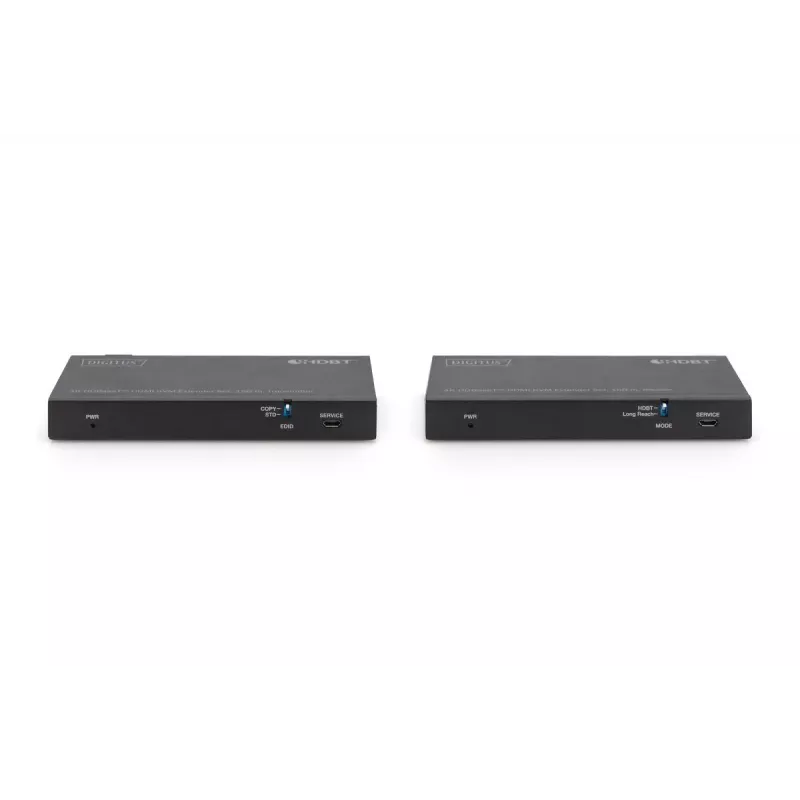 DIGITUS HDBaseT KVM Extender Set. 150m 4K/60Hz. USB 2.0. PoC. IR. Schwarz