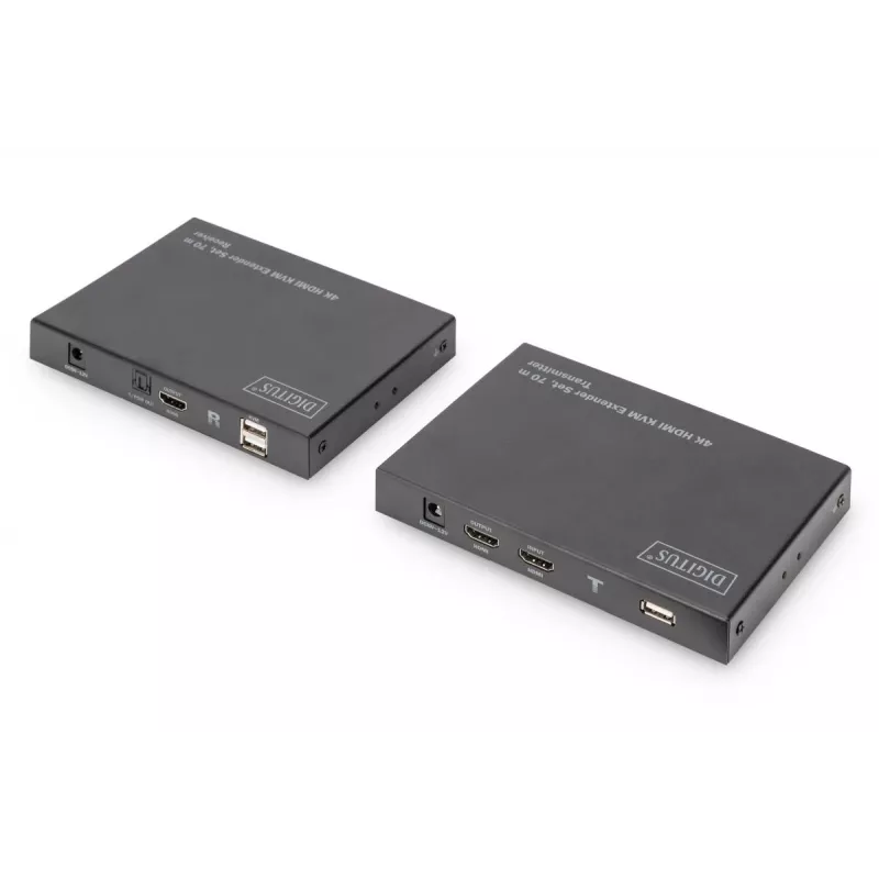 DIGITUS HDMI 2.0 HDMI KVM Extender Set – 70 m, USB 1.1, Touchpanel-Unterstützung