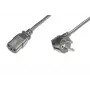 DIGITUS Stromkabel, CEE 7/7 (Typ-F) 90° gewinkelt - C13 M/F, 5m H05VV-F3G 1,0 mm² schwarz EU-Richtlinie