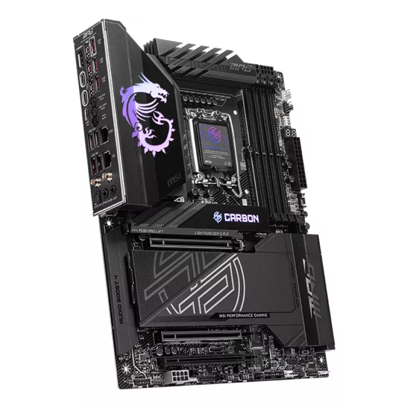 Motherboard MSI MPG Z890 CARBON WIFI ATX — Intel LGA1851, Z890, DDR5, 4x DIMM, 5x M.2, Wi‑Fi 7, 2,5Gb LAN