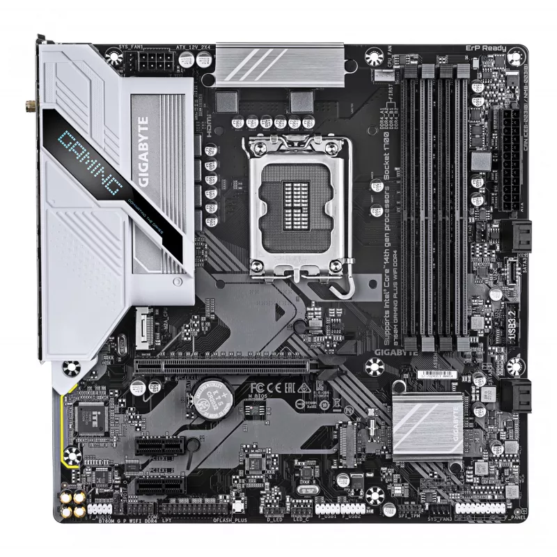 GIGABYTE B760M GAMING PLUS WIFI DDR4 Mainboard – Unterstützt Intel Core CPUs der 14. Gen., 4+1+1 Phasen VRM, bis zu 5333 MHz DDR4 (OC), 2x PCIe 4.0 M.2, Wi-Fi 6, 1 GbE LAN, USB 3.2 Gen 1