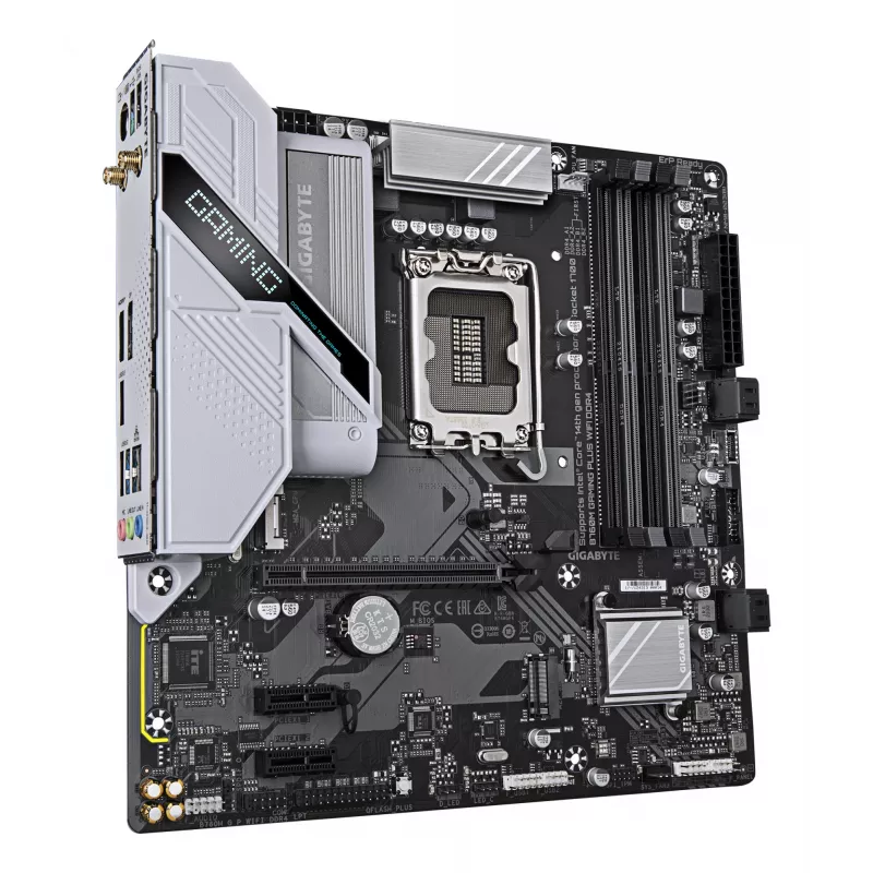 GIGABYTE B760M GAMING PLUS WIFI DDR4 Mainboard – Unterstützt Intel Core CPUs der 14. Gen., 4+1+1 Phasen VRM, bis zu 5333 MHz DDR4 (OC), 2x PCIe 4.0 M.2, Wi-Fi 6, 1 GbE LAN, USB 3.2 Gen 1