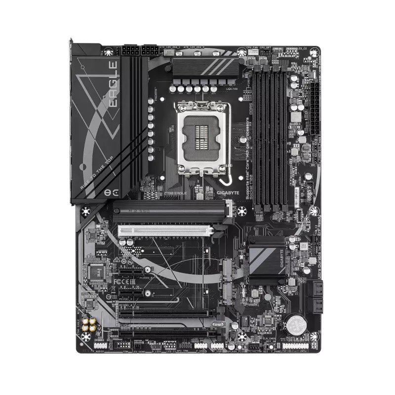 GIGABYTE Z790 EAGLE Mainboard - Unterstützt Intel Core CPUs der 14. Generation, 12+1+1 Phasen VRM, bis zu 7600 MHz DDR5 (OC), 3x PCIe 4.0 M.2, 2,5 GbE LAN, USB 3.2 Gen 2