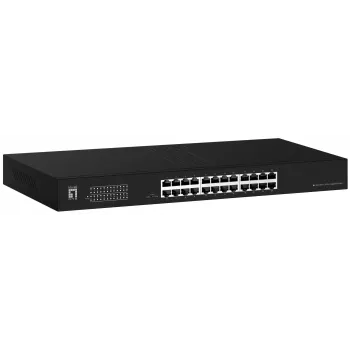LevelOne Switch 24x GE GEU-2431 19 inch Rack Mount Kit Unmanaged Gigabit Ethernet (10/100/1000) 1U Schwarz