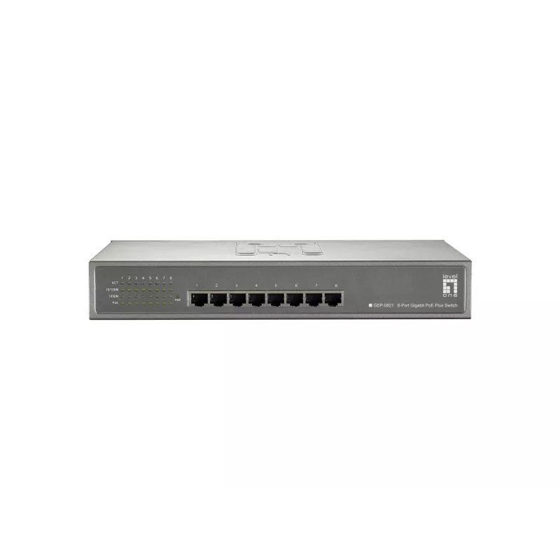 LevelOne 8-Port Gigabit PoE Switch, 802.3at/af PoE, 123,2 W