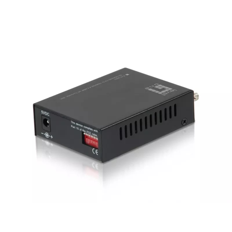 LevelOne RJ45-auf-ST-Fast-Ethernet-Medienkonverter, Multimode-Faser, 2 km