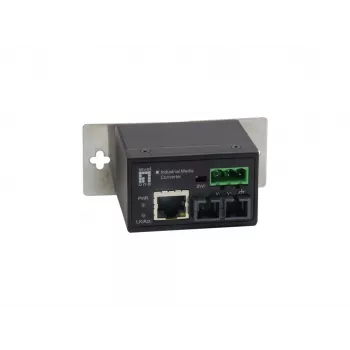 LevelOne RJ45 auf SC Fast Ethernet Industrie-Medienkonverter, Singlemode-Glasfaser, 30 km, -40 °C bis 75 °C