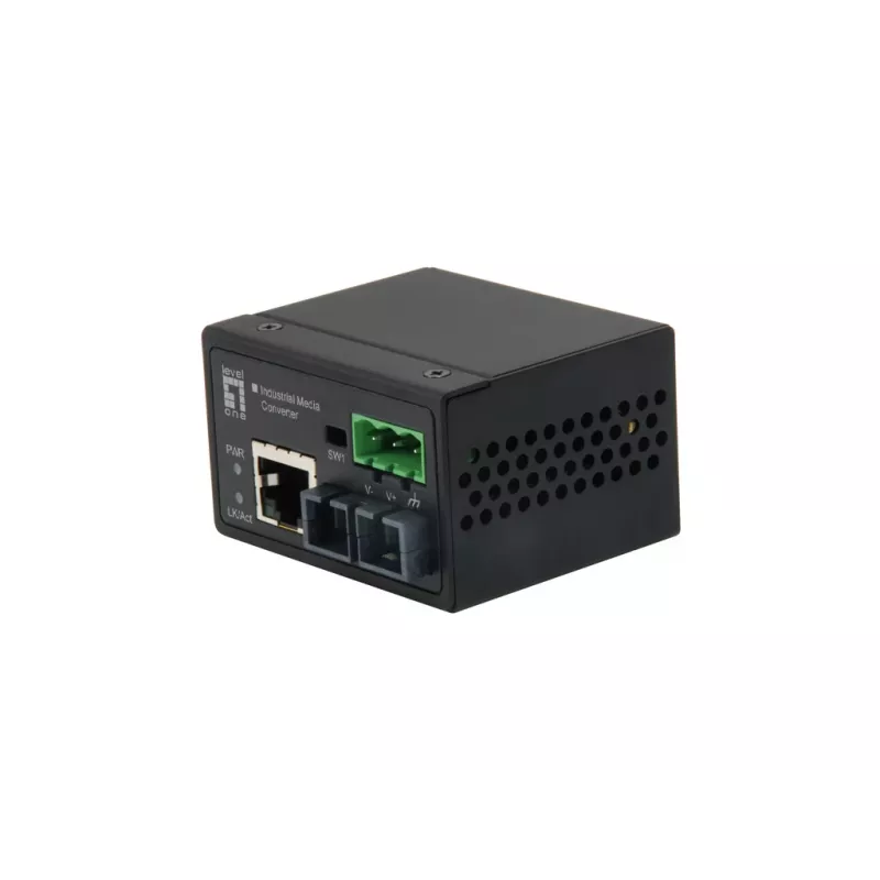 LevelOne RJ45 auf ST Fast Ethernet Industrie-Medienkonverter, Multimode-Faser, 2 km, -40 °C bis 75 °C
