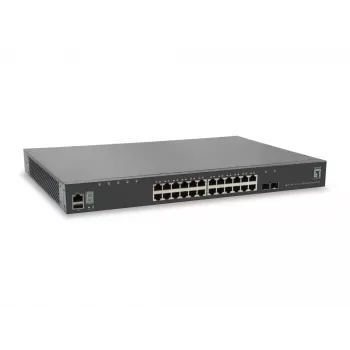 LevelOne KILBY 28-Port Stackable L3 Lite Managed Gigabit Switch, 2 x 10GbE SFP+, 1 x 10GbE Modulsteckplatz