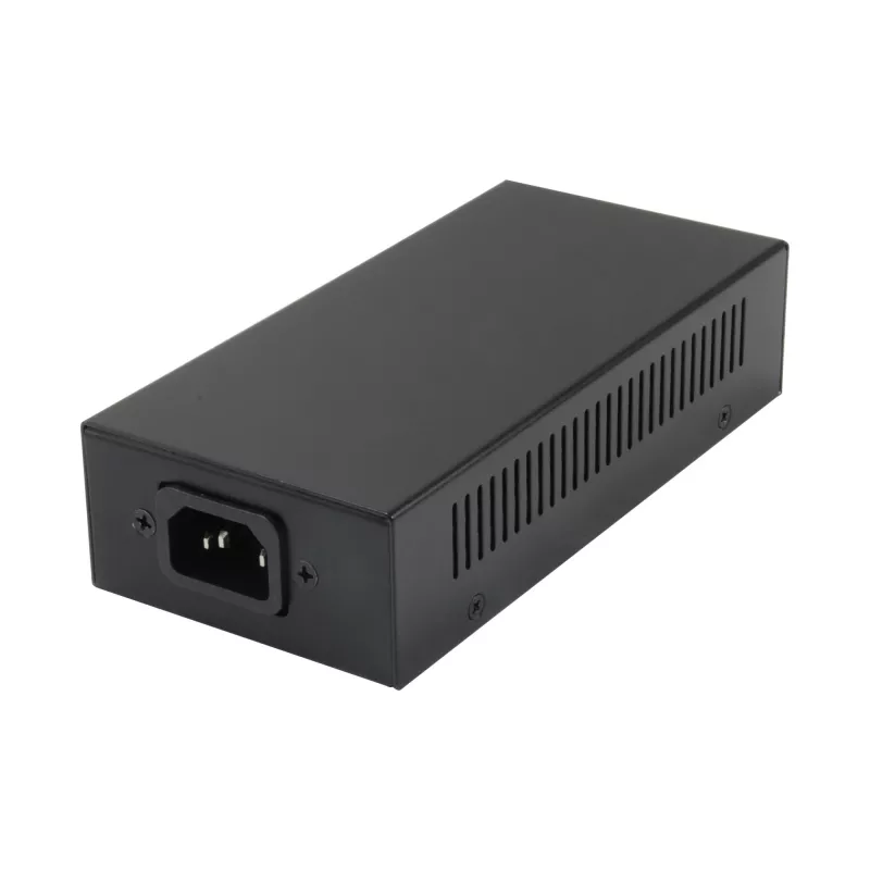 LevelOne Gigabit PoE Injektor, 60 W, 802.3at/af PoE, Gigabit Ethernet, 10,100,1000 Mbit/s, IEEE 802.3af, IEEE 802.3at, IEEE 802.3bt, Schwarz, Strom, 60 W