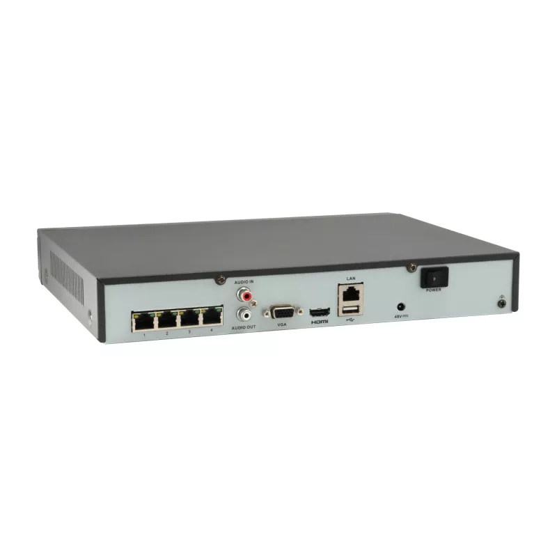 LevelOne GEMINI 4-Kanal PoE Netzwerk-Videorekorder, 4 PoE-Ausgänge, H.265