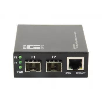 LevelOne RJ45 auf SFP Gigabit Medienkonverter Switch, 2 x SFP, 1 x RJ45