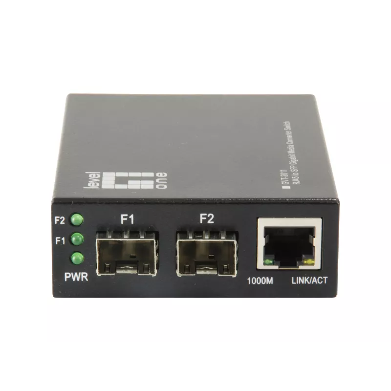LevelOne RJ45 auf SFP Gigabit Medienkonverter Switch, 2 x SFP, 1 x RJ45