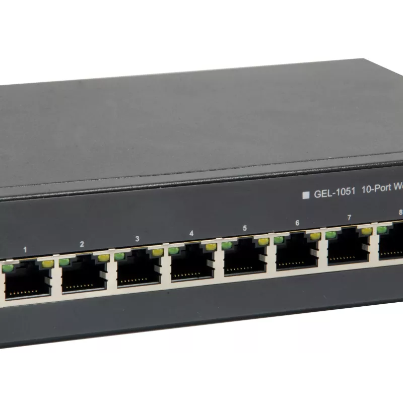 LevelOne 10-Port Web Smart Gigabit PoE Switch, 8 PoE-Ausgänge, 2 x Gigabit SFP, 70W