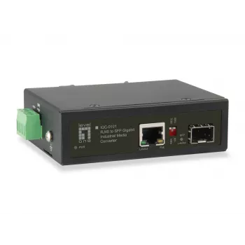 LevelOne RJ45 auf SFP Gigabit Industrial Media Converter, 1 PoE-Ausgang