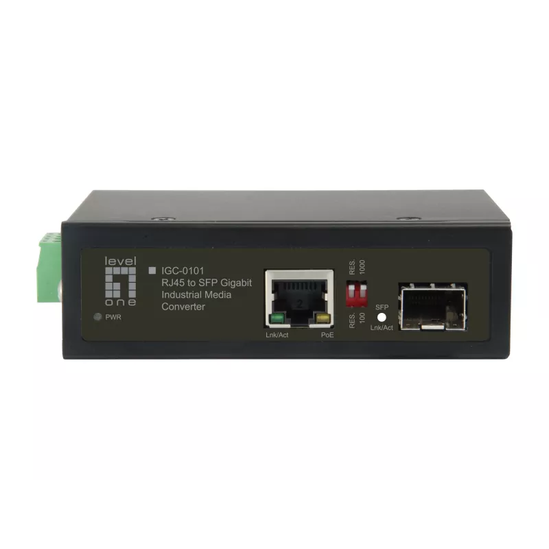 LevelOne RJ45 auf SFP Gigabit Industrial Media Converter, 1 PoE-Ausgang