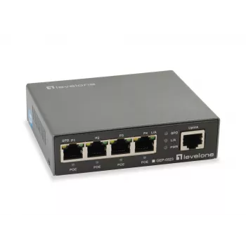 LevelOne 5-Port Gigabit PoE Switch, 802.3at/af PoE, 4 PoE-Ausgänge, 60W