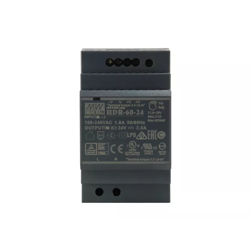 LevelOne 24V DC Industrie-Netzteil, 60W, DIN-Hutschiene