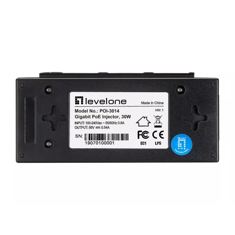 LevelOne POI-3014 PoE-Adapter Fast Ethernet, Gigabit Ethernet 52 V
