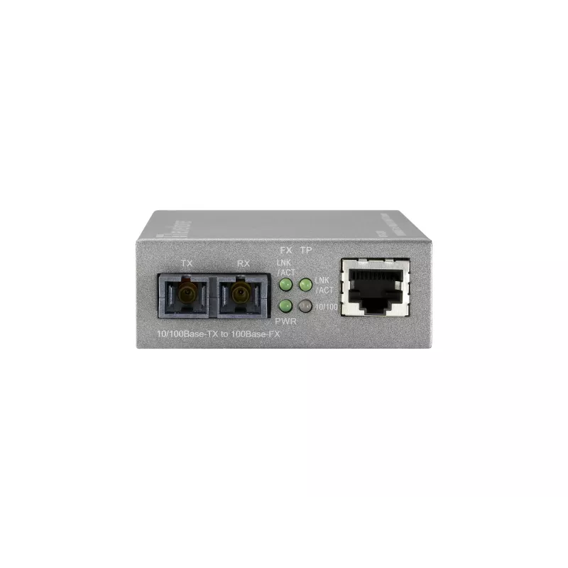 LevelOne RJ45 auf SC Managebarer Fast Ethernet Medienkonverter, Singlemode-Faser, 20 km