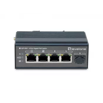 LevelOne 5-Port Gigabit Industrial Switch, DIN-Schiene, -30 °C bis 65 °C