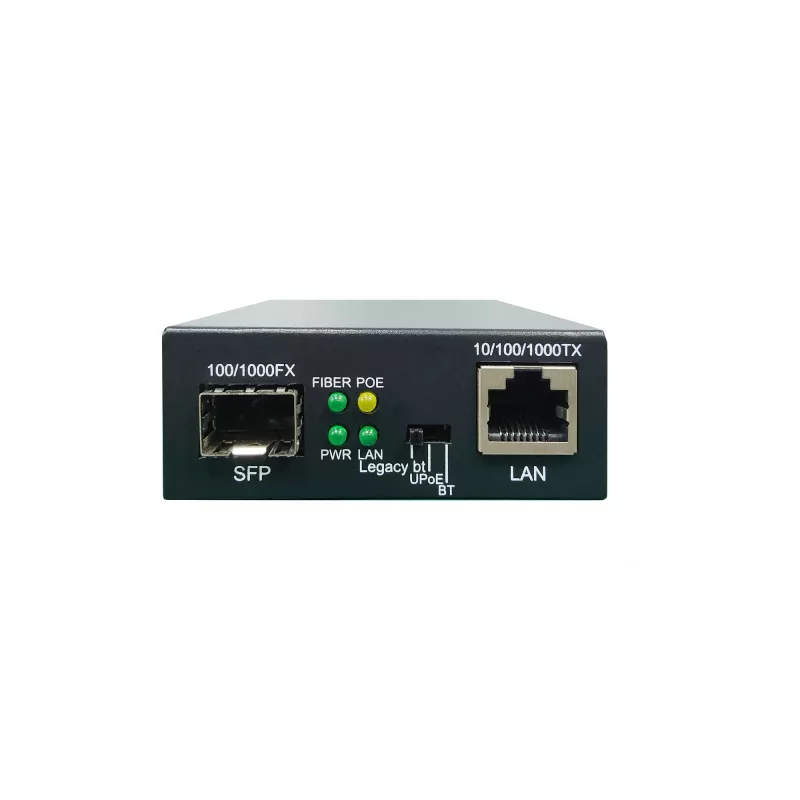 LevelOne RJ45-auf-SFP-Gigabit-Medienkonverter, 802.3bt 60W PoE PSE