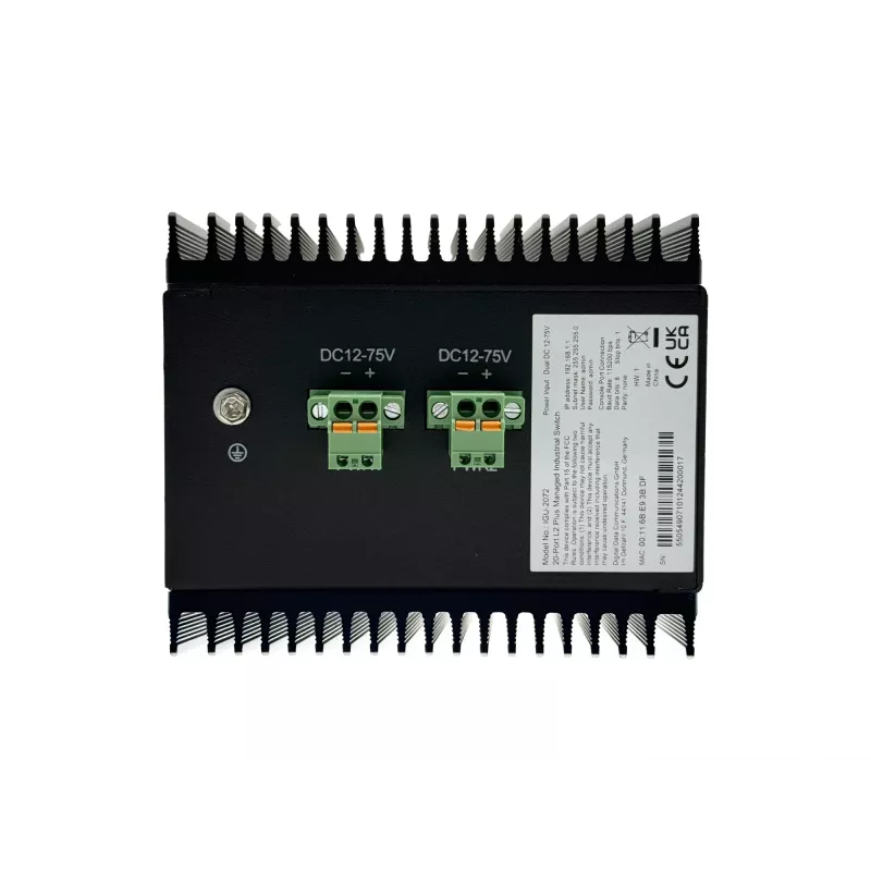 LevelOne 20-Port L2 Plus Managed Industrial Switch, 8 x 1GbE RJ45, 8 x 1GbE SFP, 4 x 1/2.5GbE SFP, DIN-Rail, -40°C bis 80°C