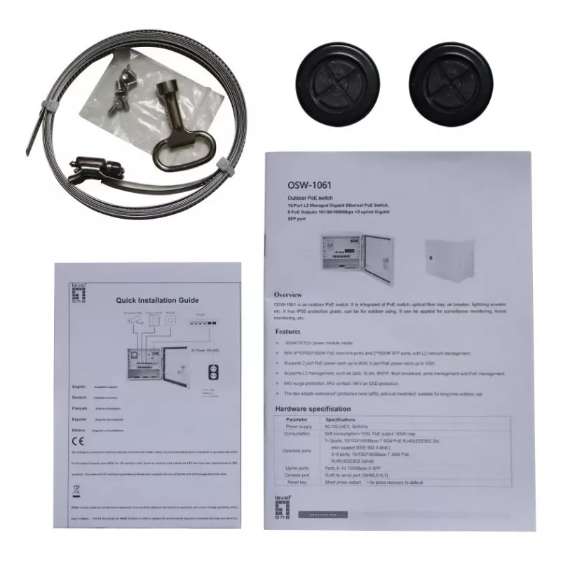 LevelOne OSW-1031 Netzwerk-Switch Unmanaged 2.5G Ethernet (100/1000/2500) Power over Ethernet (PoE) Schwarz