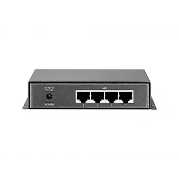 LevelOne 5-Port Gigabit PoE Switch, 61,6 W, 802.3af PoE, 4 PoE-Ausgänge, Netzteil im Lieferumfang