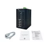 LevelOne 20-Port L2 Plus Managed Industrial Switch, 8 x 1GbE RJ45, 8 x 1GbE SFP, 4 x 1/2.5/10GbE SFP+, DIN-Rail, -40°C bis 80°C