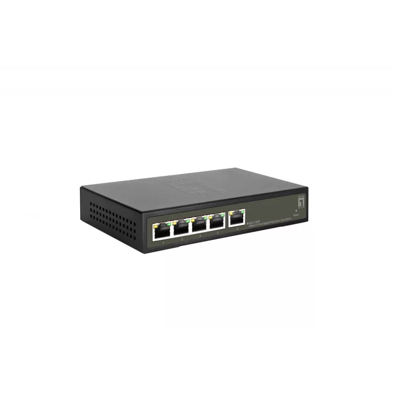 LevelOne Hilbert 5-Port Gigabit PoE Smart Lite Switch, 802.3at/af PoE, 4 PoE-Ausgänge, 60W PoE-Leistungsbudget