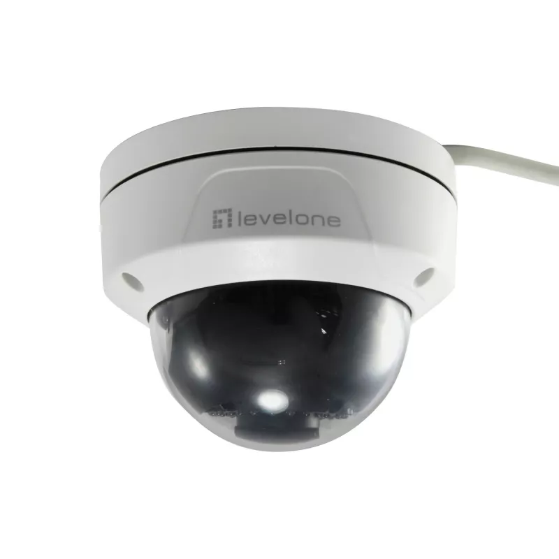 LevelOne GEMINI Fixed Dome IP-Netzwerkkamera, 2 Megapixel, H.265, vandalismussicher, 802.3af PoE, Innen-/Außenbereich