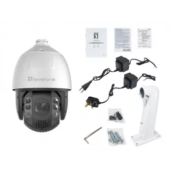 LevelOne FCS-4072 GEMINI PTZ IP-Kamera, 4 MP, 32-facher Zoom, H.265, IR 200 m, Innen-/Außenbereich
