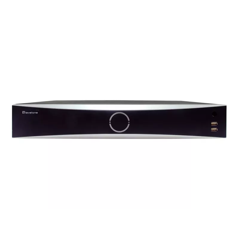 Netzwerk-Videorecorder LEVELONE NVR-0411 — 32 Kanäle, 4096×2160 max, 10 TB SATA, PoE 16 W/Port, 17x RJ-45, USB 2x2