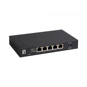 5-Port Unmanaged 2.5G Ethernet Switch LEVELONE GEU-0525 — 5× 2.5G RJ-45, unmanaged, 25 Gbit/s Switching, wandmontierbar