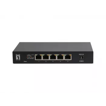 5-Port Unmanaged 2.5G Ethernet Switch LEVELONE GEU-0525 — 5× 2.5G RJ-45, unmanaged, 25 Gbit/s Switching, wandmontierbar