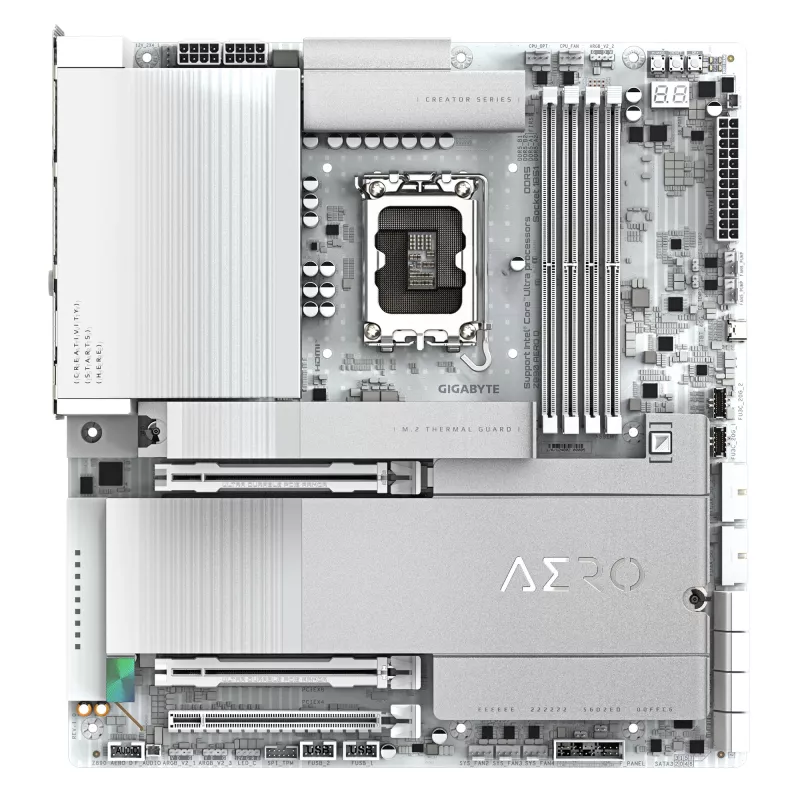 GIGABYTE Z890 AERO D Motherboard - Unterstützt Intel Core Ultra (Serie 2) CPUs, 16+1+2 Phasen VRM, bis zu 9500MHz DDR5 (OC), PCIe 5.0 M.2, Wi-Fi 7, Thunderbolt 5