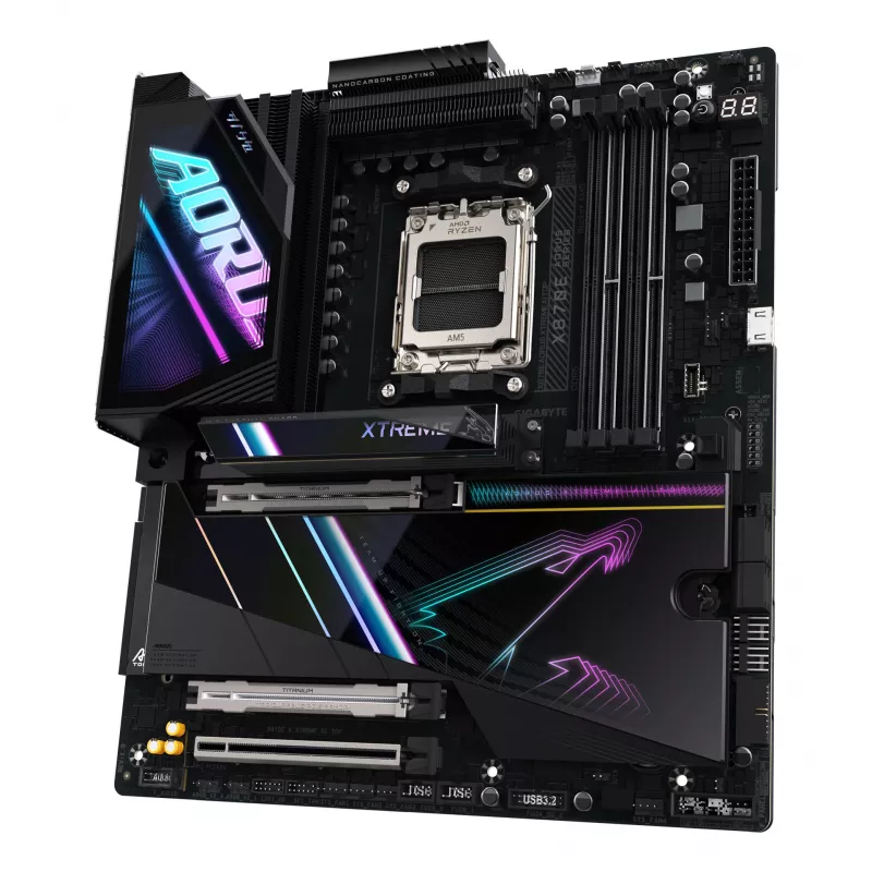 GIGABYTE X870E AORUS XTREME AI TOP Mainboard - Unterstützt AMD Ryzen 9000 Series CPUs, 18+2+2 Phasen VRM, bis zu 8800MHz DDR5 (OC), 1xPCIe 5.0 M.2 + 3xPCIe 4.0 M.2, WI-FI 7, 10GbE LAN, USB 4