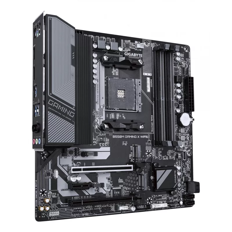 GIGABYTE B550M GAMING X WIFI6 Mainboard - AMD Ryzen 5000 CPUs, 5+3 Phasen VRM, bis zu 3200 MHz DDR4, 1xPCIe 4.0 + 1xPCIe 3.0 M.2, Wi-Fi 6, 1GbE LAN, USB 3.2 Gen 1