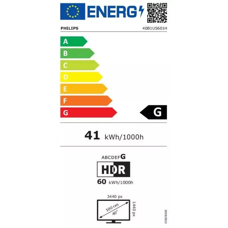 Philips 5000 series 40B1U5601H/00 Computer Monitor 101,6 cm (40 Zoll) 3440 x 1440 Pixel Wide Quad HD LCD Schwarz