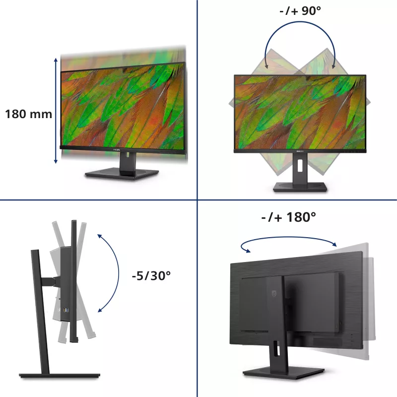 Philips 3000 series 32B1N3800/00 Computermonitor 81,3 cm (32 Zoll) 3840 x 2160 Pixel 4K Ultra HD LCD Schwarz