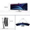 Philips 49B2U6903CH/00 Computer-Monitor 124,5 cm (49 Zoll) 5120 x 1440 Pixel Dual QHD LCD Grau