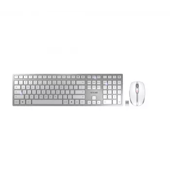 CHERRY DW 9100 schlank Tastatur Maus enthalten Universal RF Wireless + Bluetooth QWERTY US Englisch Silber