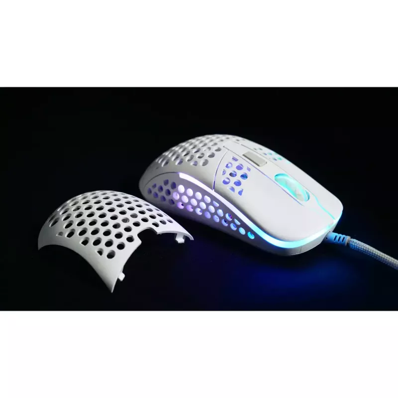 XTRFY M42 beidhändige Gaming-Maus – optischer Sensor, 16.000 DPI, USB Typ-A, weiß, RGB
