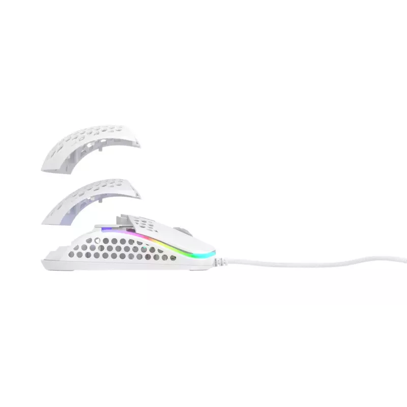 XTRFY M42 beidhändige Gaming-Maus – optischer Sensor, 16.000 DPI, USB Typ-A, weiß, RGB