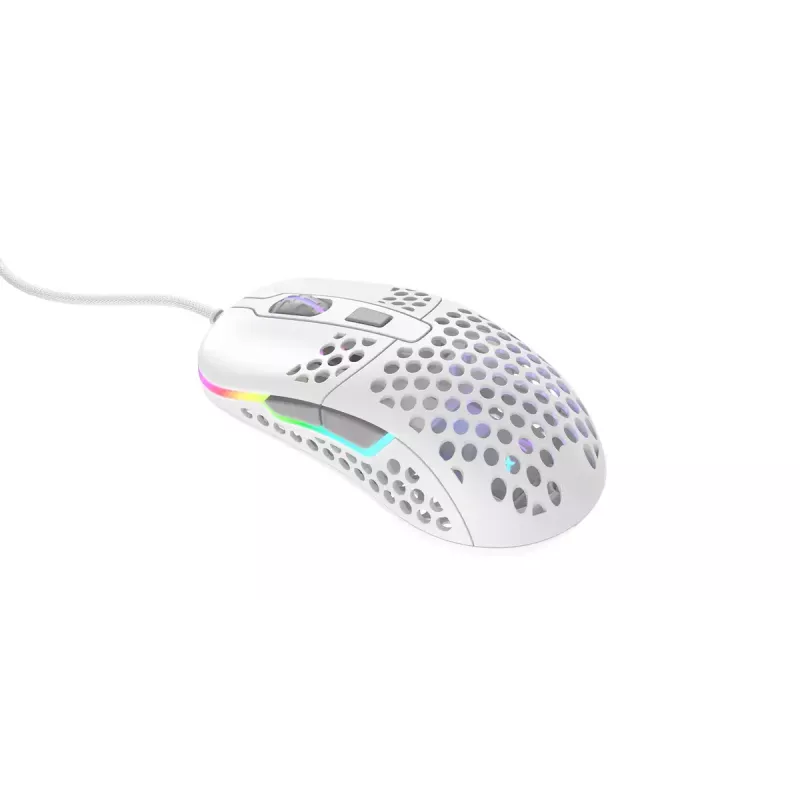 XTRFY M42 beidhändige Gaming-Maus – optischer Sensor, 16.000 DPI, USB Typ-A, weiß, RGB